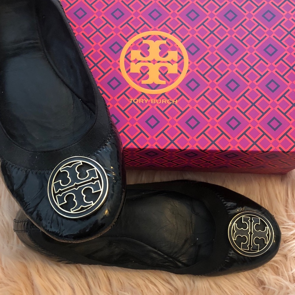 🖤💛Tory Burch Ballet Flat— Black/Gold Size 10💛🖤